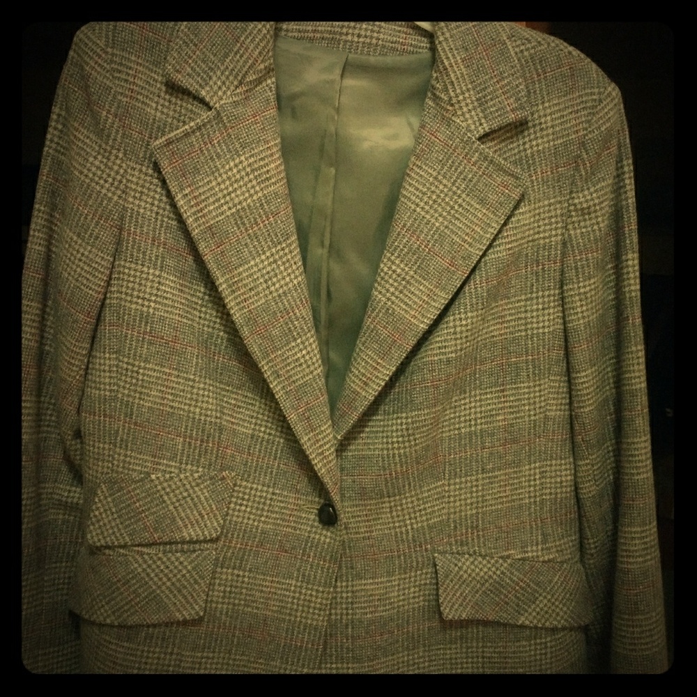Vintage Devon Hall Gray with Red Striped Jacket